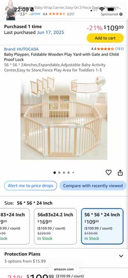 Natural pine wood baby playpen