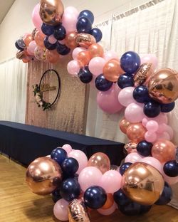 Garland Balloons and Backdrop Set Up
