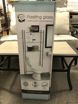 Zenna floating glass bathroom spacesaver