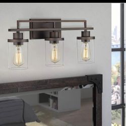 Emliviar 3-Light Vanity Light for Bathroom - Farmhouse Bathroom Light Fixtures in Oil Rubbed Bronze Finish with Clear Glass, YCE238B-3W ORB    L-3630 