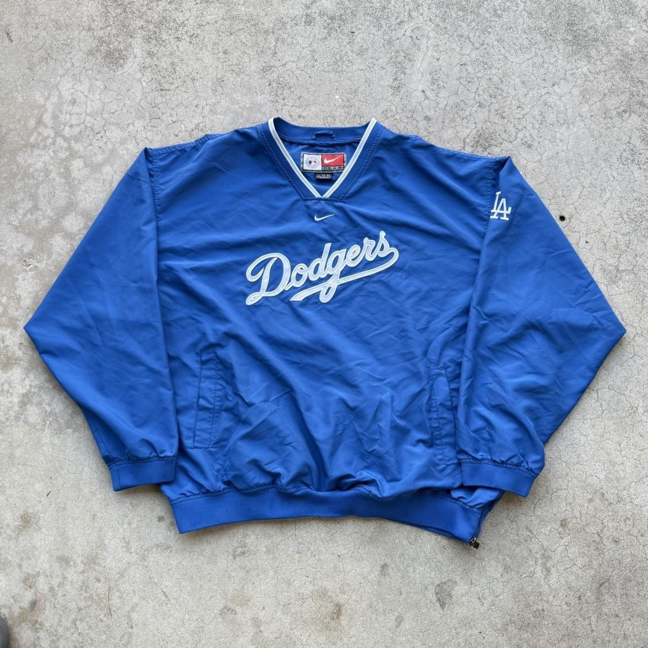 Vintage Nike Center Swoosh Los Angeles Dodgers MLB Baseball Pullover Windbreaker Jacket