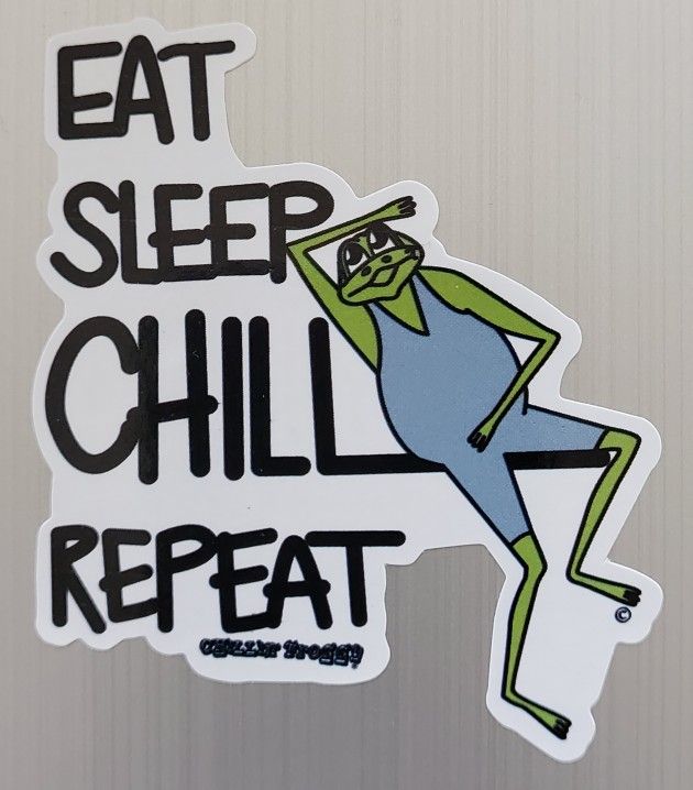 Eat Sleep Chill Repeat by Chillin' Froggy Stickers Lot of 10