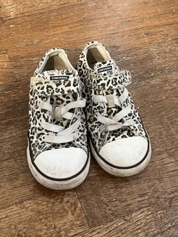 Converse Kids Leopard Print Sneakers Size 10