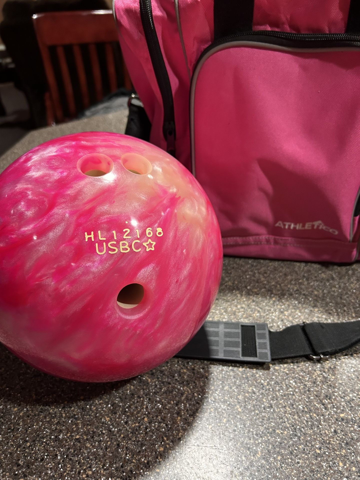 Pink 8lb TZone Bowling Ball + Matching Pink Bowling Bag