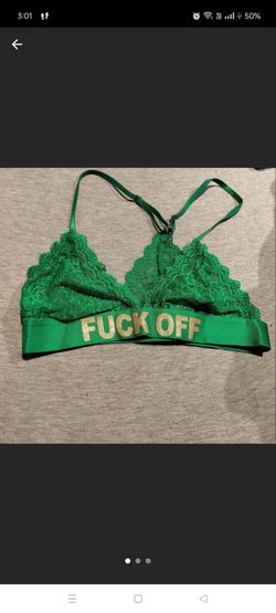 Green FUCK OFF Bralette