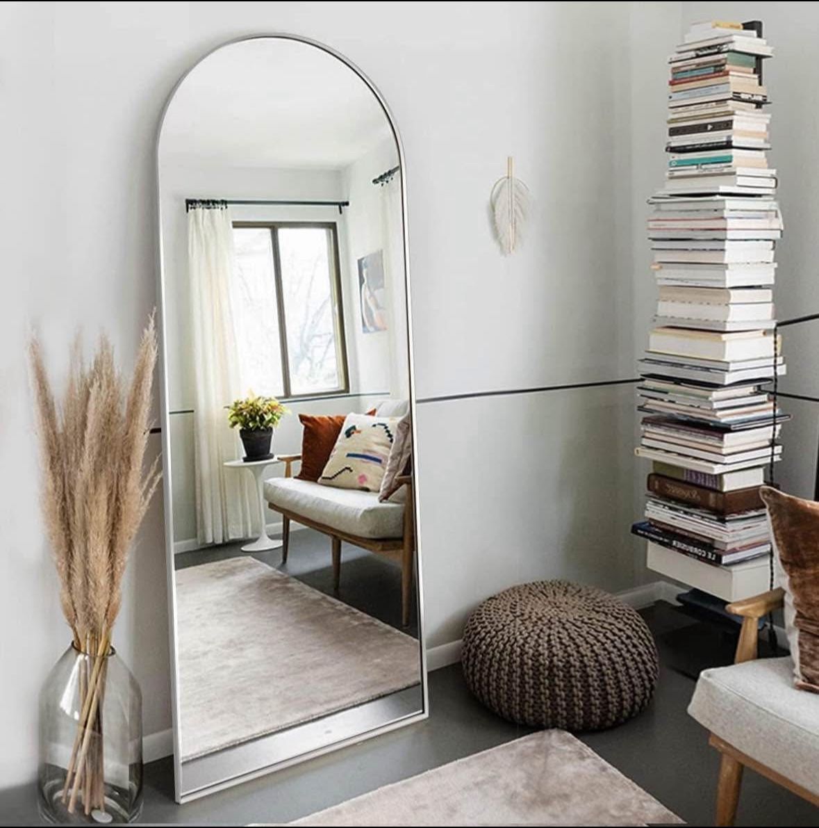 63”X 20.5” white full length mirror