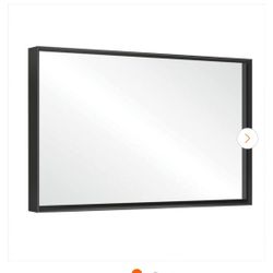 Black 40 in. W x 30 in. H Bathroom Rectangle Aluminium Alloy Framed Mirror