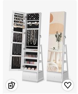 Nicetree 360 swivel jewelry cabinet with lights
