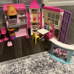 Barbie Doll House With Dolls And Accessories Include Mobile Car 