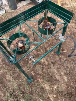 Double burner portable camping stove
