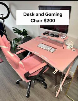 Desk and Gaming Chair