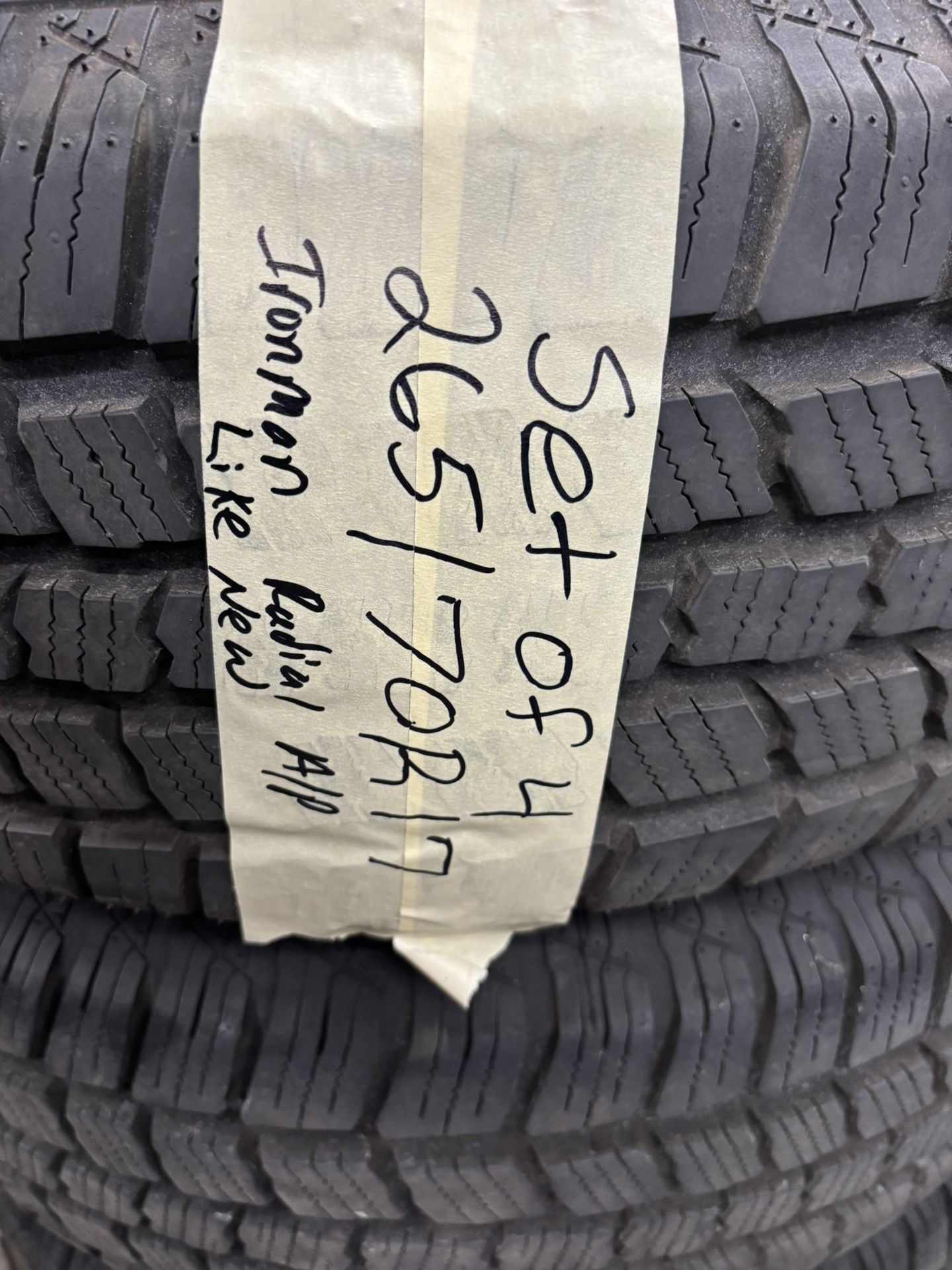 Set of 4 tires 265/70r17 Ironman radial A/P like new $325