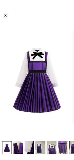 Girls Stripes School Uniform Pleated Skirt Halloween Costume dress