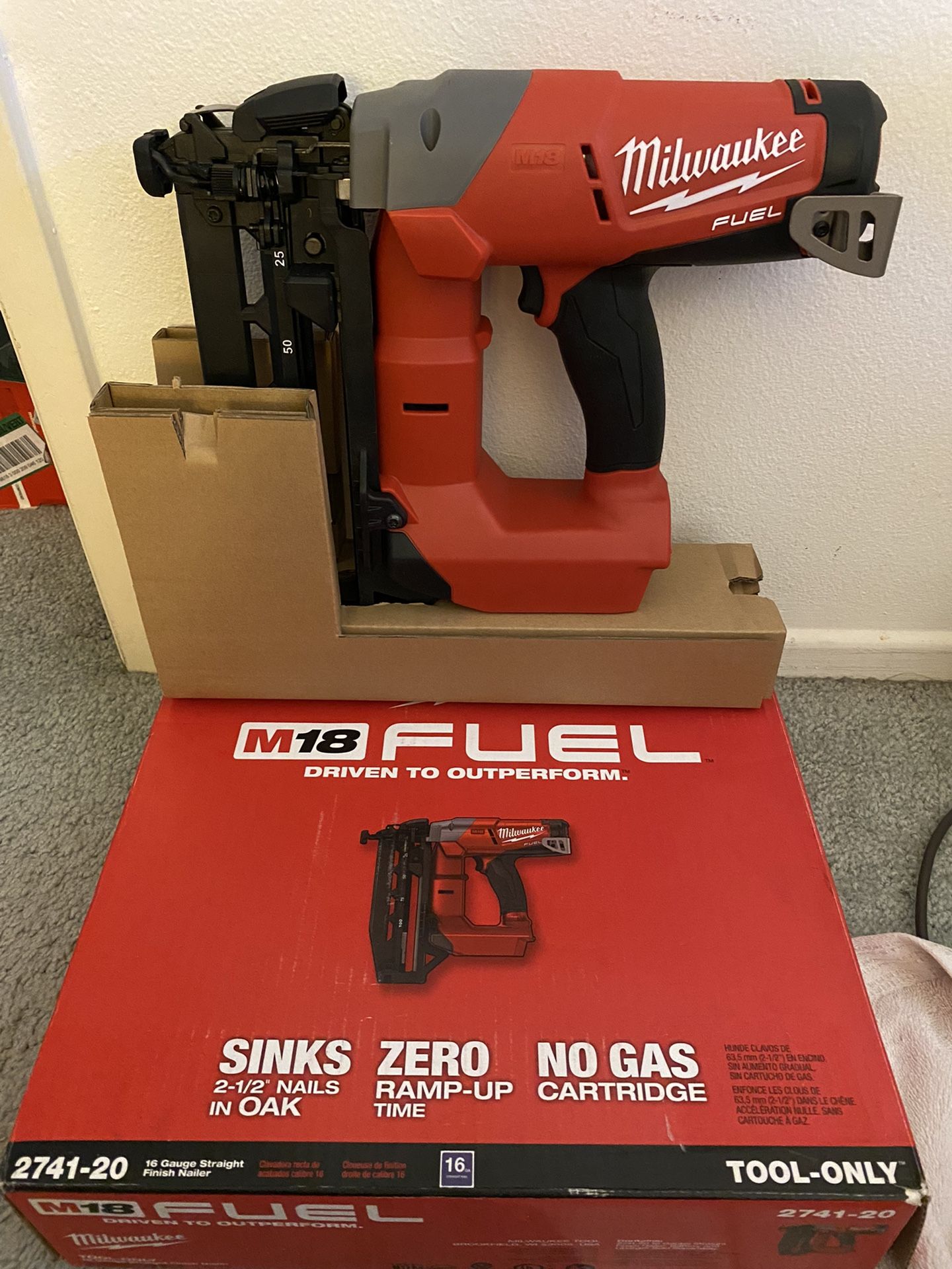 Home Depot 16 Gauge Finish Nailer Milwaukee MILWAUKEE M18 FUEL 18