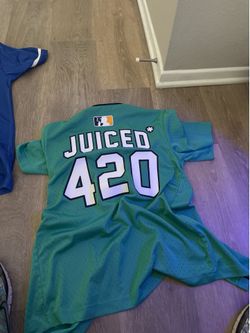 Rare Sluggers Hit Streetwear Mesh Baseball Jersey Size XS Mint Green