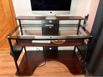 Glass Top Computer Desk