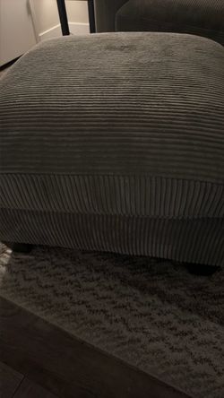 Grey Sectional couch + ottoman