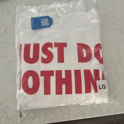 Authentic NWT Market Brand Size Large Red & White "Just Do Nothing" Hoodie