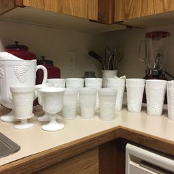 Antique milk glass
