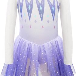 Long Sleeve Dance Leotard for Girls Sparkly Snowflake Ballet Dress Toddler Tutu Skirted Leotard Outfits for Girls