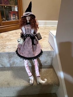 Witch Crafters Halloween Victorian Witch Shelf Sitter Weighted Bottom Figure 28”