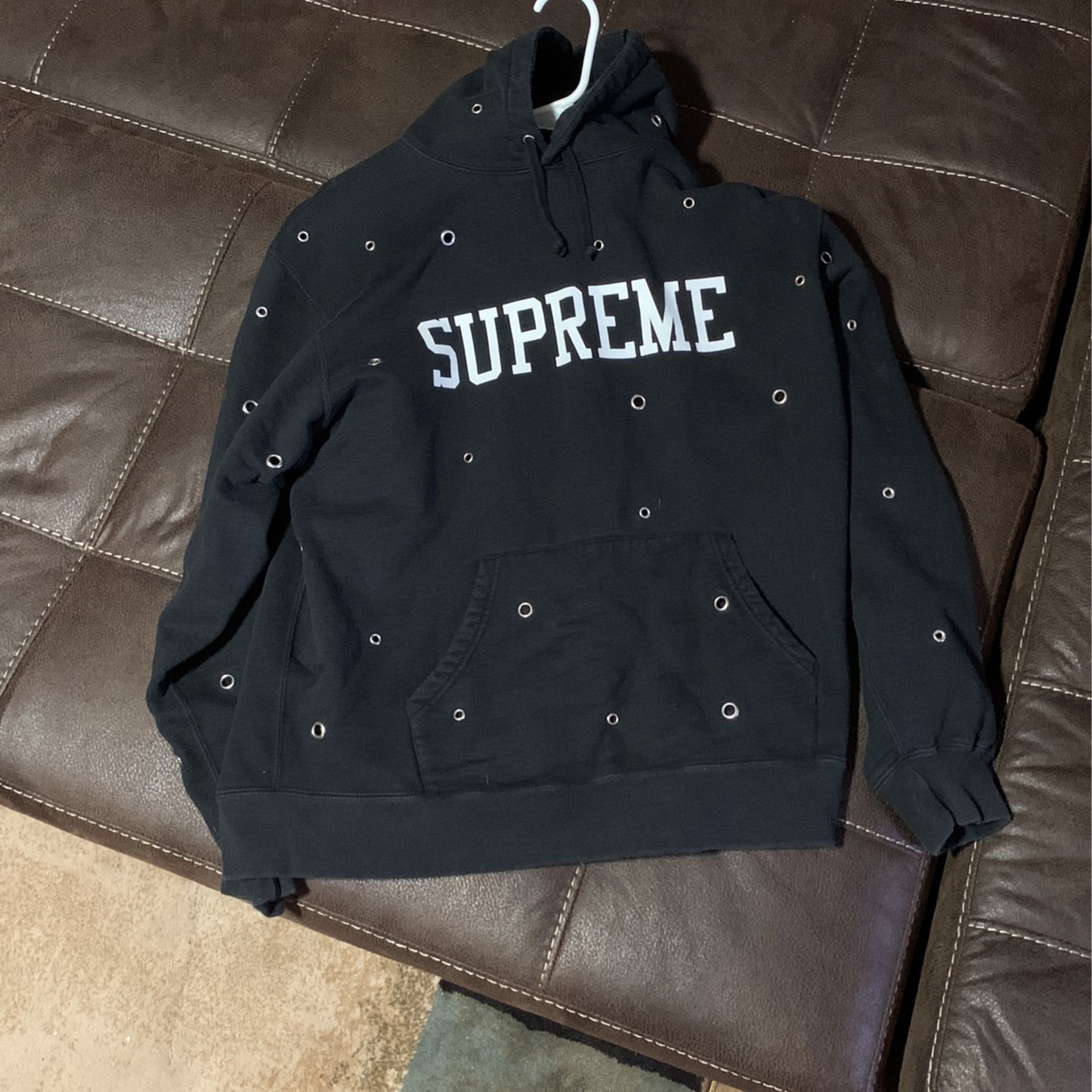 Eyelet hooded sweatshirt supreme hot sale