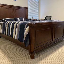 Bed Frame and End Table with Mattress 