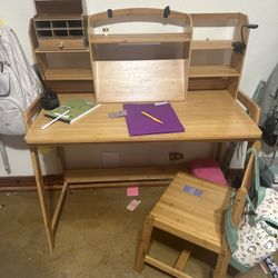 Montessori Bamboo Kids Desk & Chair Set 