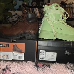 Timberland PRO Brown Leather Work Boots & AZALEA WANG Boots