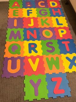Kids alphabet floor tiles