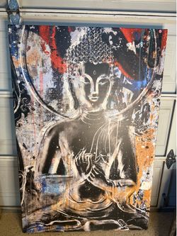60”x40” Large Buddha Canvas Wall Art
