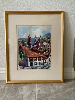 Original Watercolor Art by Cervantes Mexican Village #1