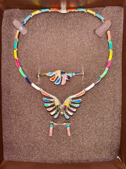Authentic .950 Mexican Silver Jewelry Set – Necklace, Bracelet & Earrings