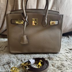 Khaki Leather Purse