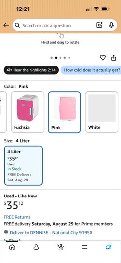 Cooluli  mini fridge pink