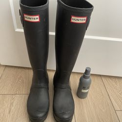 Women’s Matte Black Tall Hunter Boots