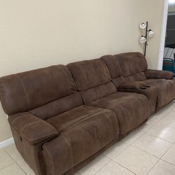 Sofá 2 Reclinable Y 1 Consola 