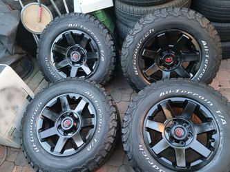JUEGO DE RRINES PARA TROCAS TOYOTA TACOMA TUNDRA SECOYA 4RUNER YANTAS BFGOODRICH SEMINUEBAS MEDIDA 17