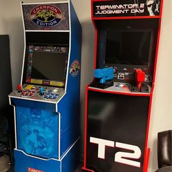 Arcade 1up Street fighter Big blue With Retropie 10k Games , LED Buttons , And Upgraded Speakers. NBA Jam Shaq Edition 