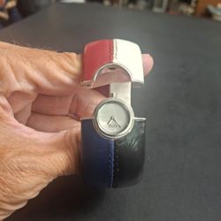 Vintage D&G (Dolce & Gabbana) "Antibes" Cuff/Bangle Bracelet Watch Model: DW0436 - 4 Color Eco-Leather Strap W/New Battery Works Perfectly