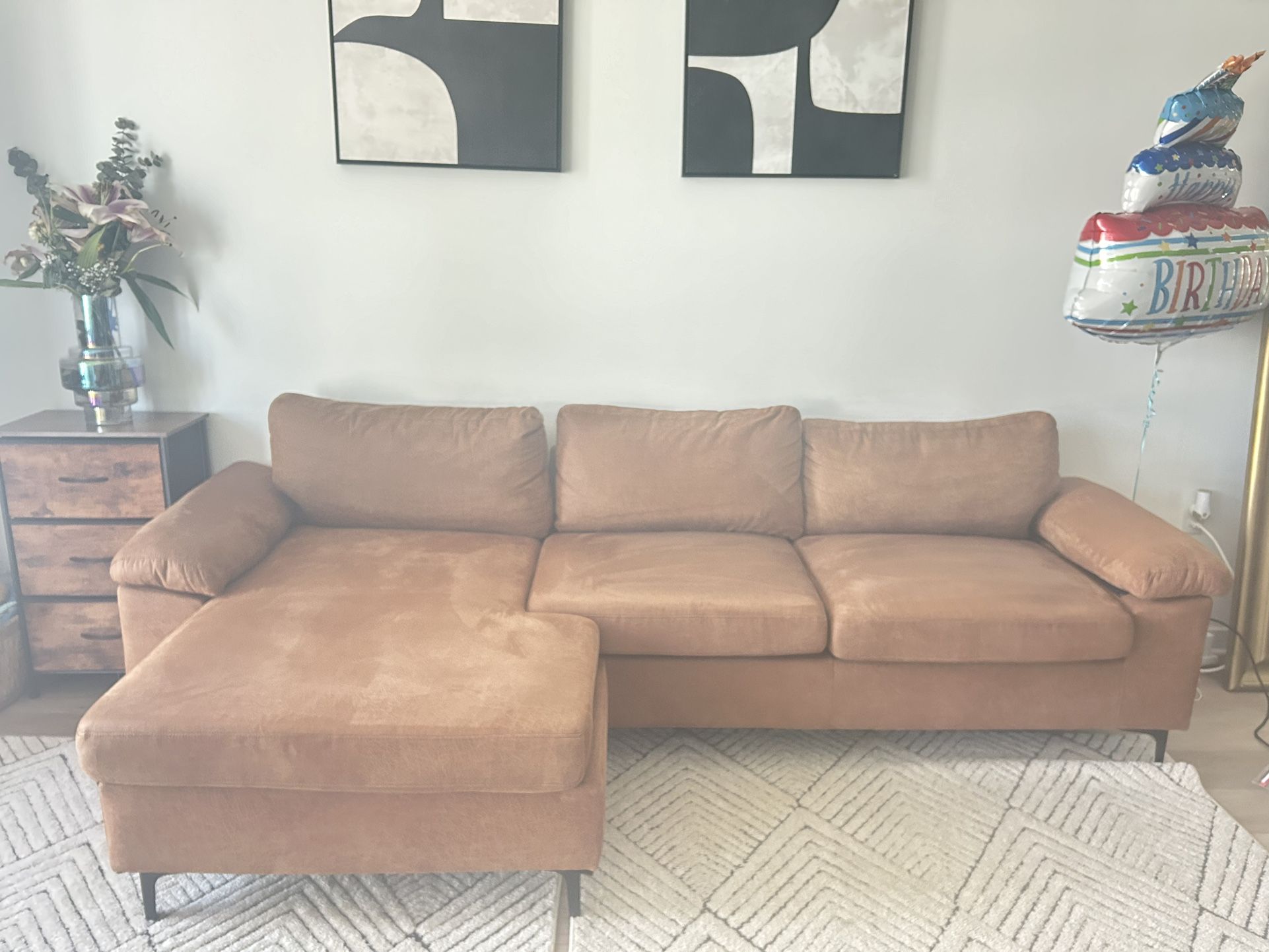 Faux Leather sectional Sofa