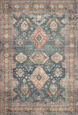 9' x 12' Loloi Skye Sea/Rust Area Rug