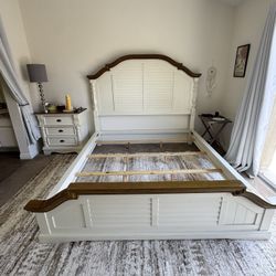 Real Wood Bed frame Cal King Coastal Farmhouse Style