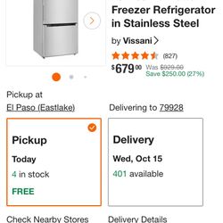 18.7 cu. ft. Bottom Freezer Refrigerator in Stainless Steel 