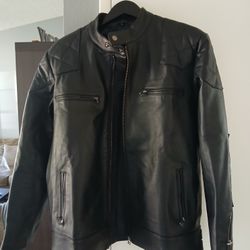 Men's Motorcycle Black Leather Jacket 