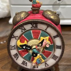 It’s a Small World Vintage Wind Up Musical Faux Alarm Clock Mouse Home Decor