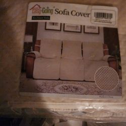 Velvet Cream Waterproof Sofa Cover