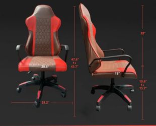 Gaming Chair, Ergonomic Office Chair Computer Chair with Pu Leather Adjustable Height