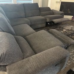 Grey Reclining Sectional Sofa 