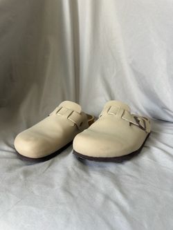 Leather Clogs – Beige/Cream